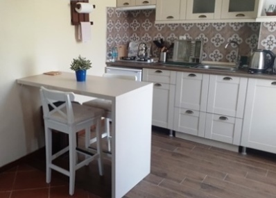 indoor dining at a counter height table with stools 